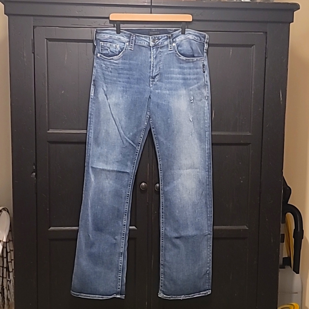 Sliver Jeans Zac 36w 36l Bootcut Slightly Factory Distressed